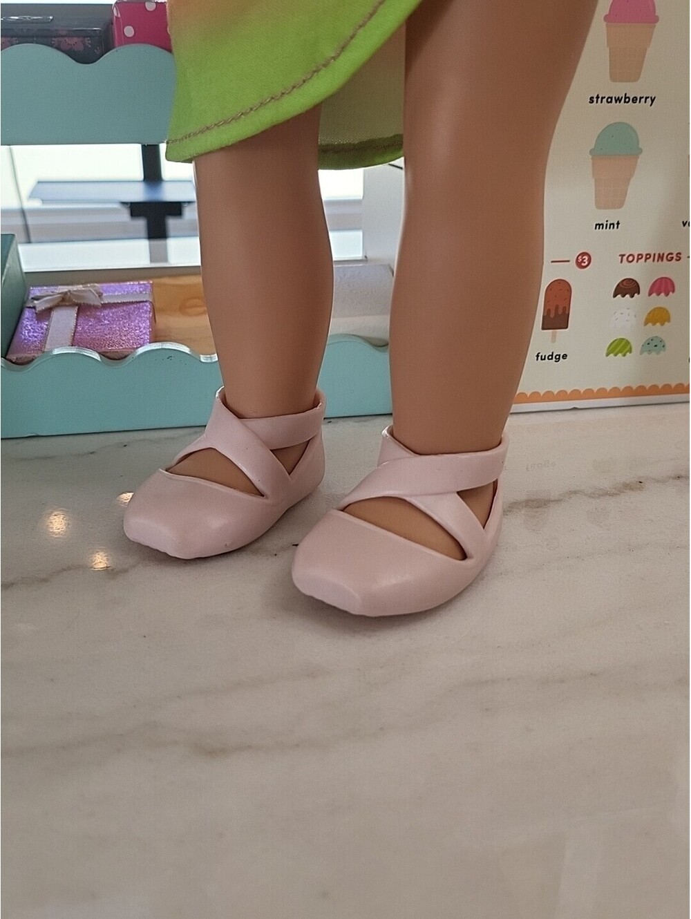 18” Doll Shoes Crossover Pink Fits/w OG Battat American Girl Dress Beautiful S5